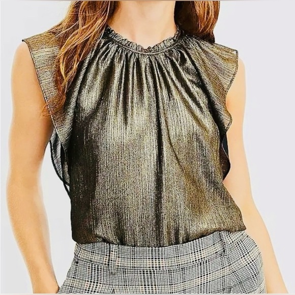 Ann Taylor LOFT Shimmer
Flutter Sleeve Shell Top M - Picture 1 of 14